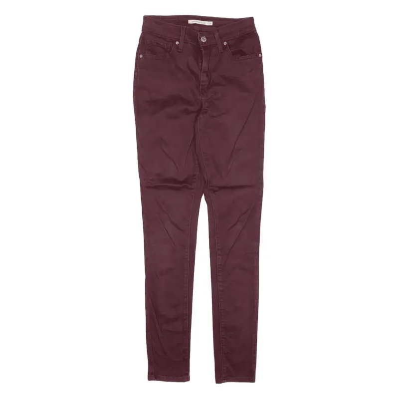 LEVI'S 721 High Rise Trousers Maroon Slim Skinny Womens W24 L30