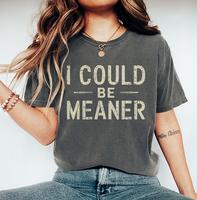 I Could Be Meaner Tee - Spicy Attitude Shirt - Confident and Funny Apparel - Perfect Gift for Nice People - Trend Tee - Trend...