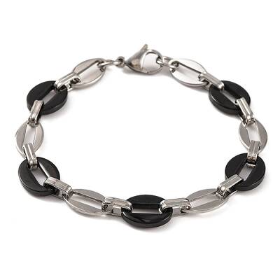 201 Stainless Steel Coffee Bean Chain Bracelets