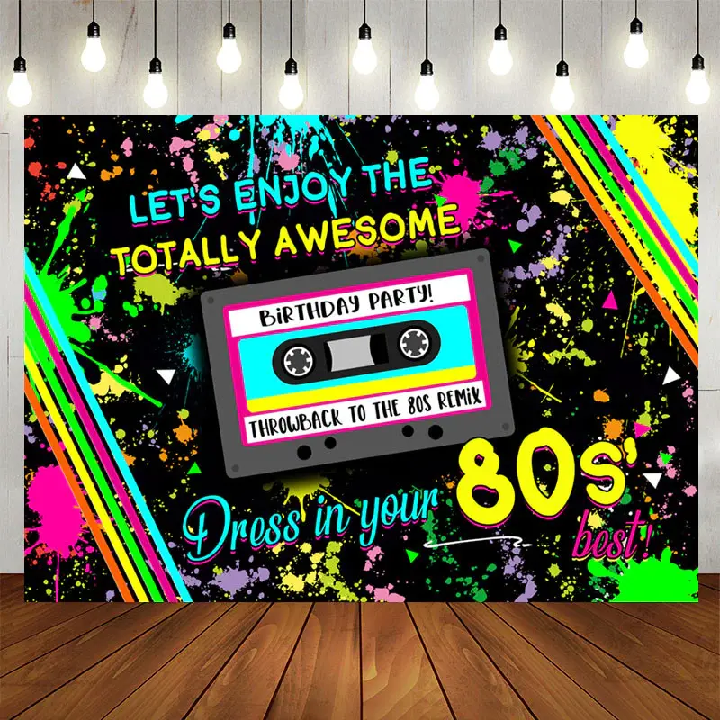 Aperturee Lets Enjoy 80s Graffiti Backdrop for Birthday