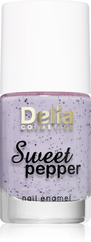 Delia Cosmetics Sweet Pepper Black Particles nail polish color 04 Lavender 11 ml