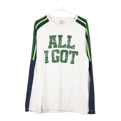 All I Got Adidas Long Sleeve T-Shirt - Medium White Cotton