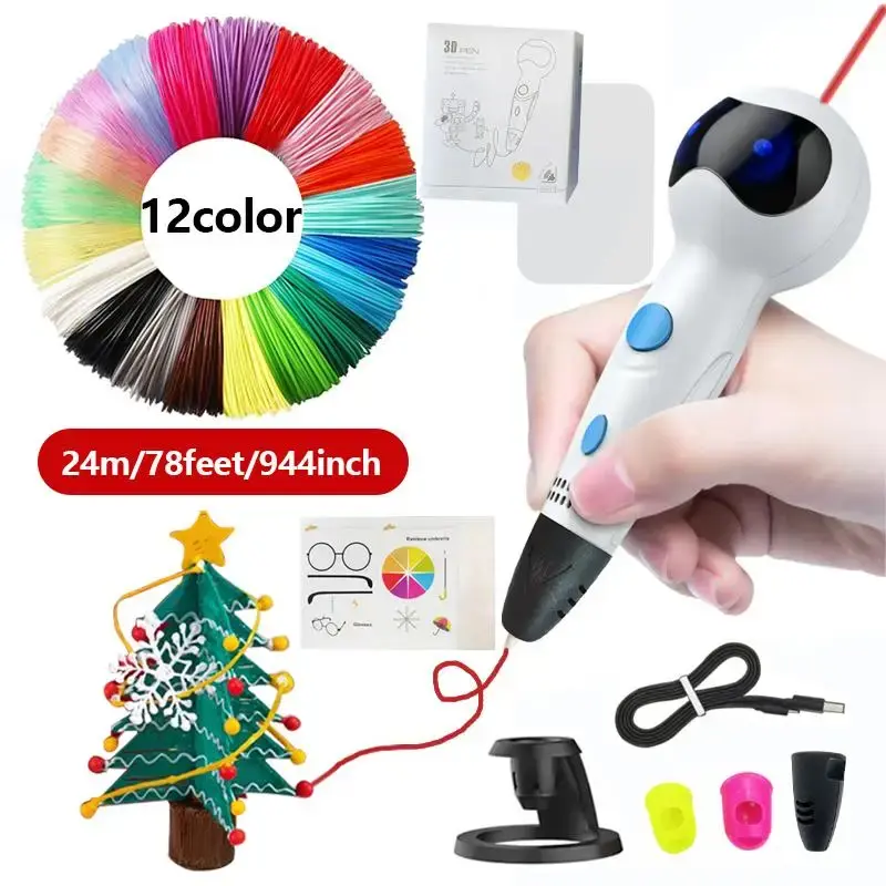 3D Printing Pen Set, 1 Set 3D Printing Pen with Accessories, Creative Learning Art Activity Set, DIY Sculpting Tool for Teena...