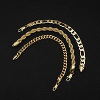 MEIITRUE Cuban Link and Rope Chain Bracelet Men 14K Gold Plated 8.2Inch Figaro Miami Style 8mm Thick Stainless Steel Hip Hop ...