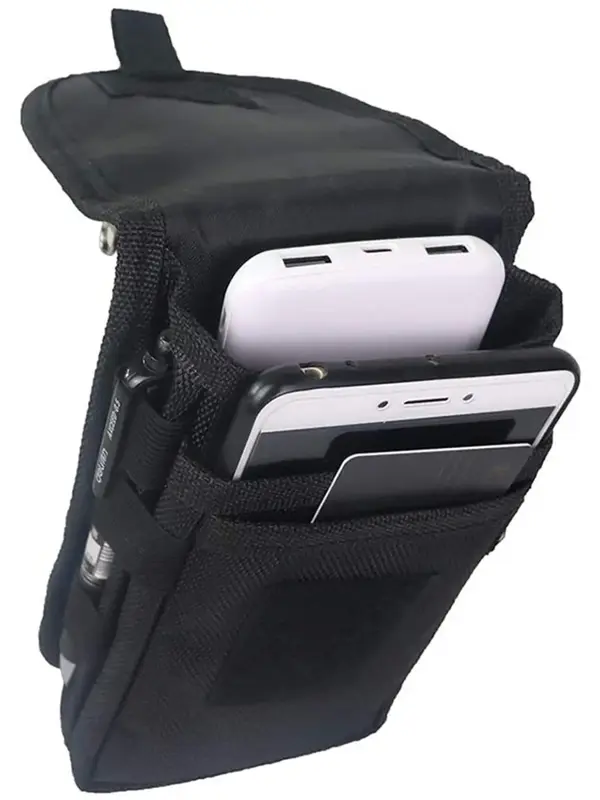 Men's Casual Solid Color Pocket Fanny Pack, Large Capacity Multi-Pocket Belt Bag For Work & Daily Use