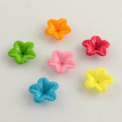 Opaque Acrylic Flower Bead Caps