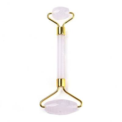 Cherry Quartz Glass Brass Face Massager