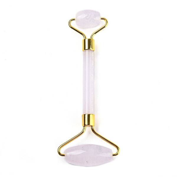 Cherry Quartz Glass Brass Face Massager