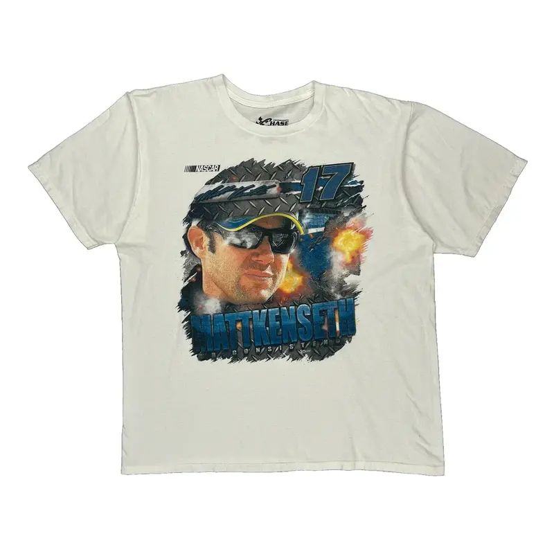Matt Kenseth Chase Authentics Nascar T-Shirt - XL White Cotton