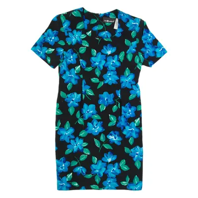 SAG HARBOR Womens Pencil Dress Black 90s Floral Knee Length M