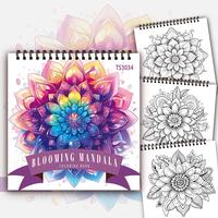 Flower Pattern Art Coloring Book, 30 Sheets Spiral Design Mandala Coloring Book, Kill Time Graffiti Painting Drawing Art Book...