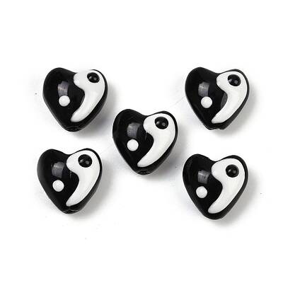Yin-yang Theme Handmade Lampwork Beads