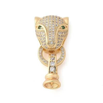 Brass Micro Pave Cubic Zirconia Fold Over Clasps