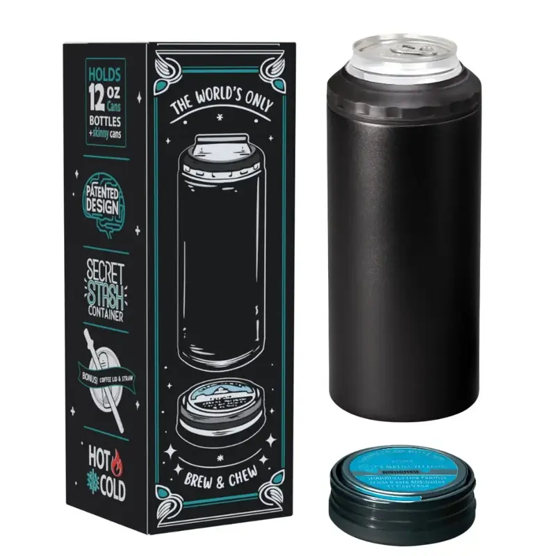 TheChewzie Brew & Chew Koozie. Chill Your Brew and Stash Your Chew/Zyn & Other Discreet Items in the Patented, Hidden, Secret...
