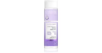 Eveline Cosmetics Clean Shot 8% Complex Of Hydroxy Acids Smoothing Tonic Lotion Scrub Effect 200 Ml