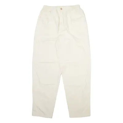 SPENGLER Womens Trousers Cream Relaxed Tapered W26 L29