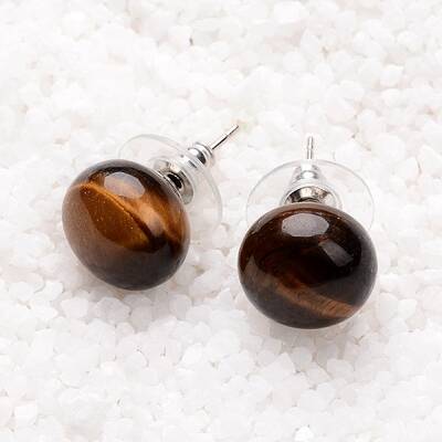Tiger Eye Stud Earrings