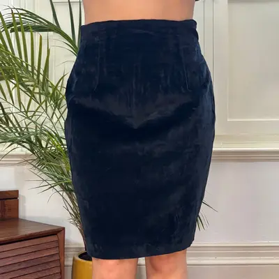 Unbranded Mini Skirt - 26W UK 6 Black Velvet