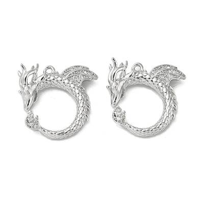 Brass Micro Pave Clear Cubic Zirconia Pendants