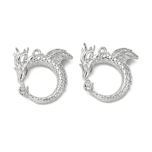 Brass Micro Pave Clear Cubic Zirconia Pendants