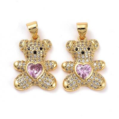 Brass Micro Pave Cubic Zirconia Pendants
