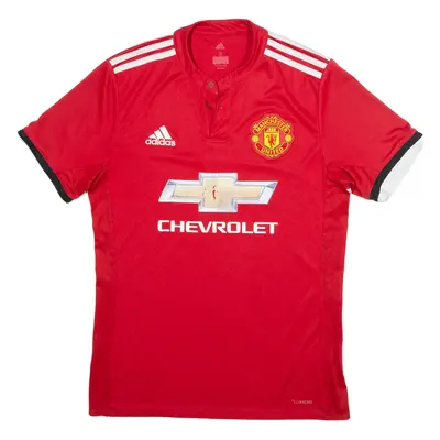 ADIDAS Manchester United Mens Jersey Red Button Neck S