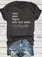 Women's Letter  Print Round Neck Tee, Vintage Trendy Casual Short Sleeve T-shirt for Daily Wear, Ladies All Seasons Clothes