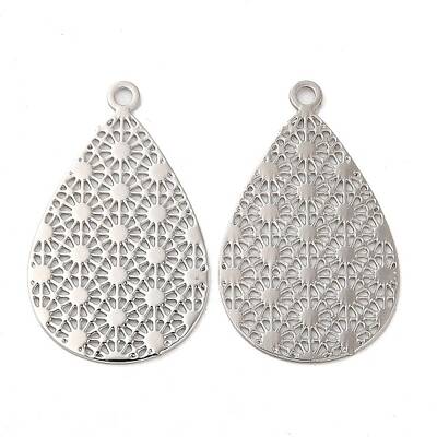 Rack Plating Brass Filigree Pendants