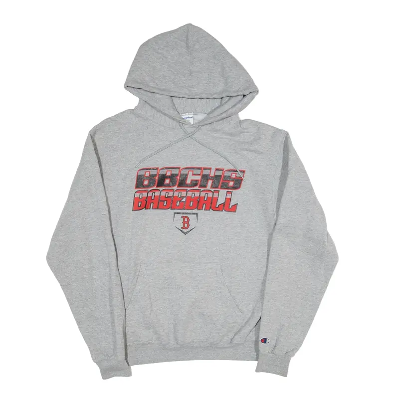 CHAMPION BBCHS Baseball Hoodie Grey Pullover Mens M