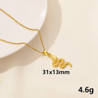 304 Stainless Steel Serpentine Pendant Necklaces