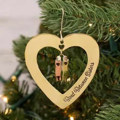 Bond Between Sisters Heart Ornament - 4 Sisters
