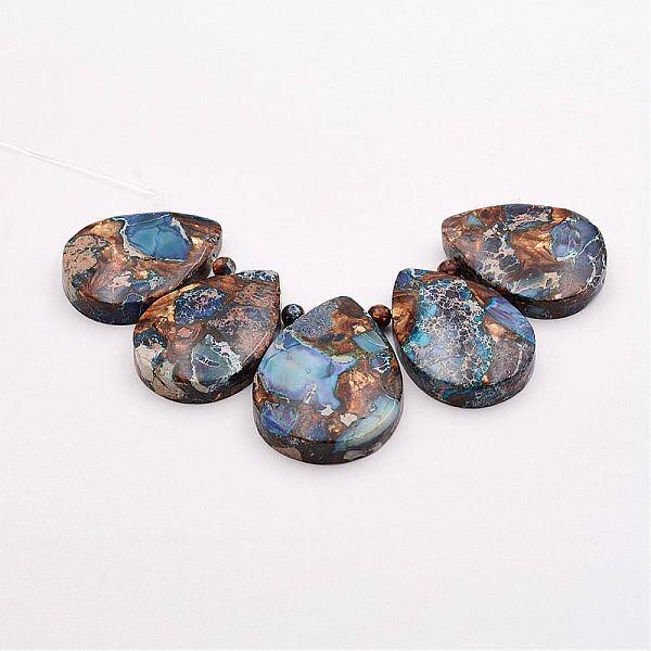 Assembled Bronzite and Imperial Jasper Beads Strands
