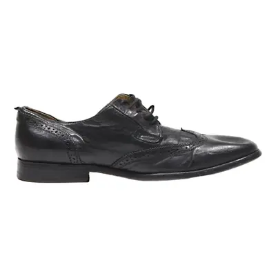 H LONDON Brogue Shoes Black Leather Mens UK 7.5
