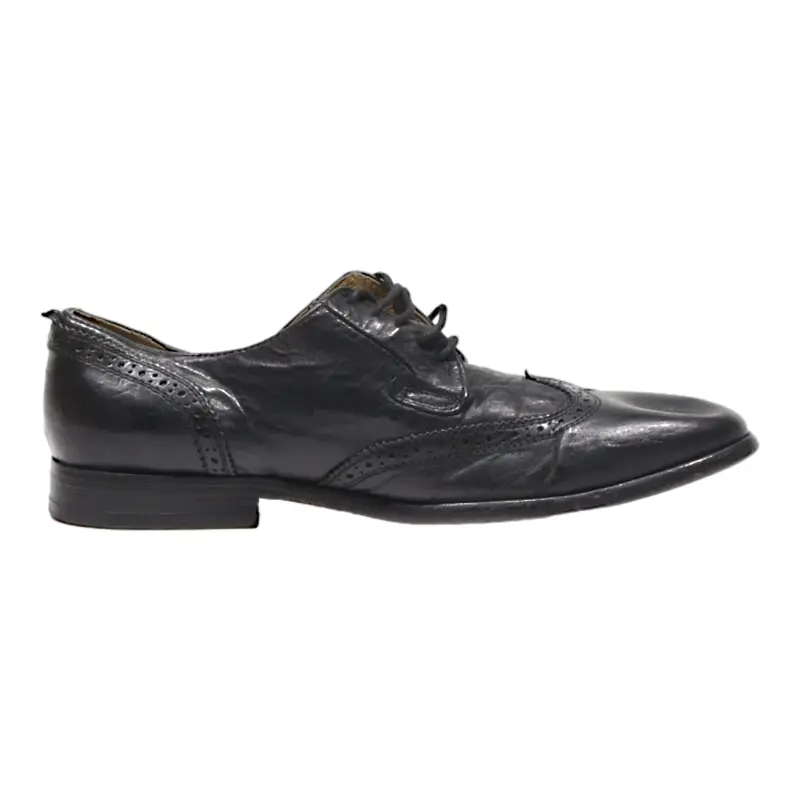 H LONDON Brogue Shoes Black Leather Mens UK 7.5