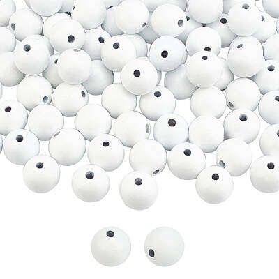Spray Painted Natural Wood European Beads