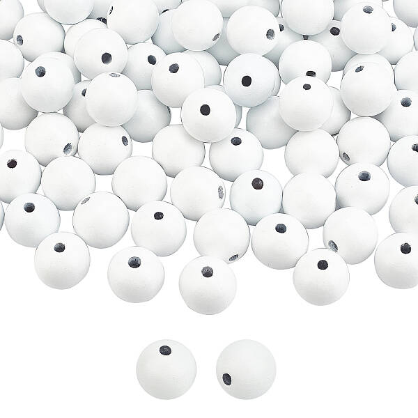 Spray Painted Natural Wood European Beads