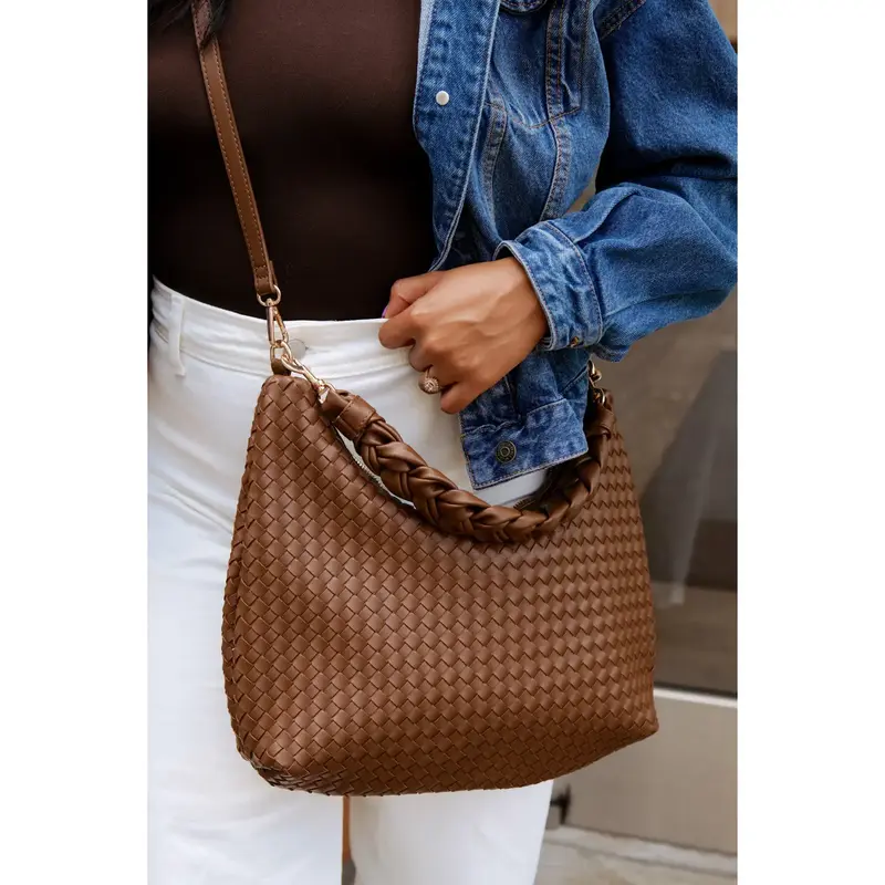 Kelly Woven Convertible Shoulder Bag