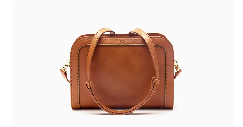 The Wilton Crossbody Bag in Cognac & Emerald