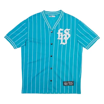 FB SISTER Button Up Mens T-Shirt Blue V-Neck XS