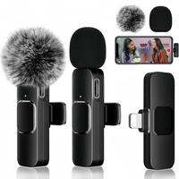 Wireless Microphone for iPhone, iPad, Android, Lavalier Microphone for Video Recording - 2 Pack iPhone Mic Crystal Clear Reco...