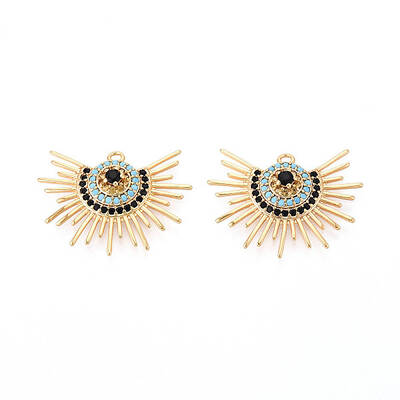 Brass Micro Pave Cubic Zirconia Pendants