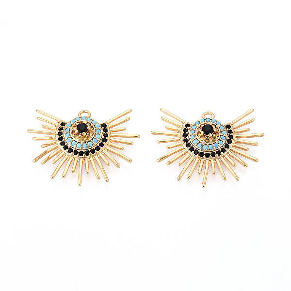 Brass Micro Pave Cubic Zirconia Pendants