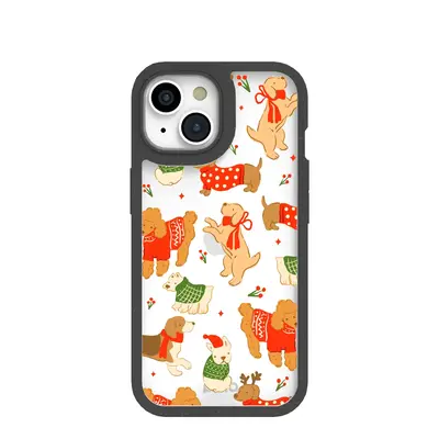 Clear Jolly Doggos iPhone 15 Case With Black Ridge