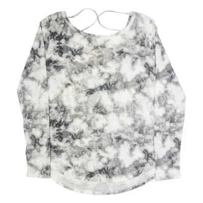 HOLLISTER Tie-Dye Womens Top Grey Long Sleeve S