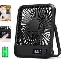Portable USB Rechargeable Fan, 180° Tilt Folding Personal Fan with Power Display, 5 Speeds Ultra Quiet Table Fan for Desktop...