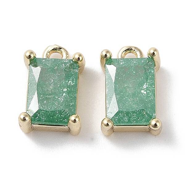 Brass Micro Pave Cubic Zirconia Charms