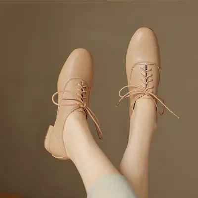 CHIKO Shermaine Round Toe Block Heels Oxfords Shoes