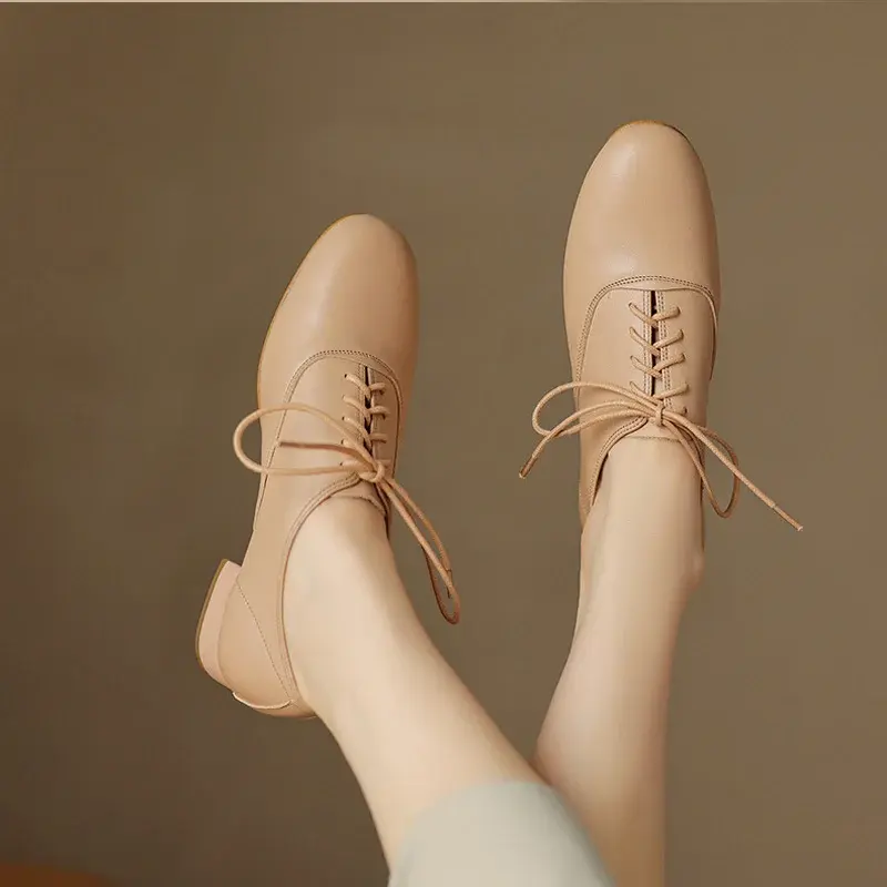CHIKO Shermaine Round Toe Block Heels Oxfords Shoes