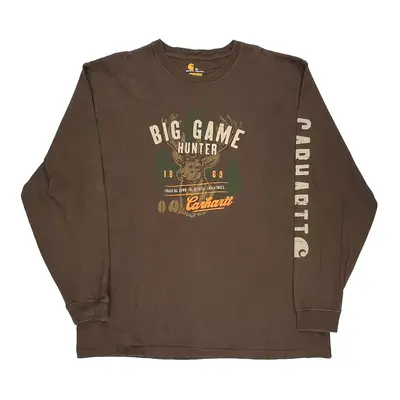 Big Game Hunter Carhartt Graphic Long Sleeve T-Shirt - XL Grey Cotton