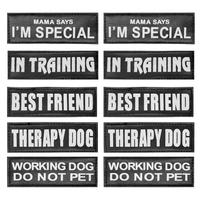 AUROTH Service Dog Patch 10 Pieces, Dog Vest Patches Service Dog in Training Patches, Reflective and Removable Dog Harness Pa...